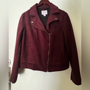 Old Navy Deep Red Leather Jacket